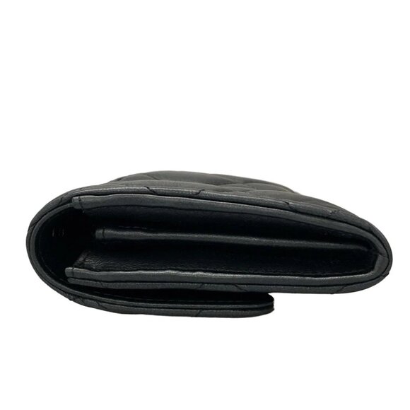 Auth CHANEL Matelasse AP0241 Black pearly lambskin Long Wallet - Picture 9 of 11